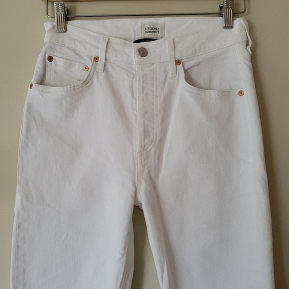 Citizens of Humanity Isola Cropped Boot in Mayfair Raw Hem White Size 25 - Picture 5 of 9